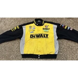 Team Caliber Yellow Black Jeff Hamilton Nascar Dewalt Jacket Mens Size 2XL